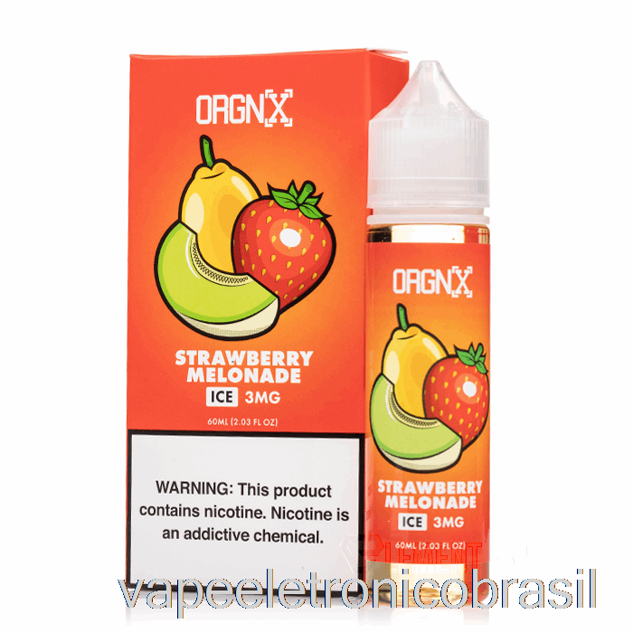 Vape Recarregável Melonade De Morango Gelado - Orgnx E-líquido - 60ml 3mg